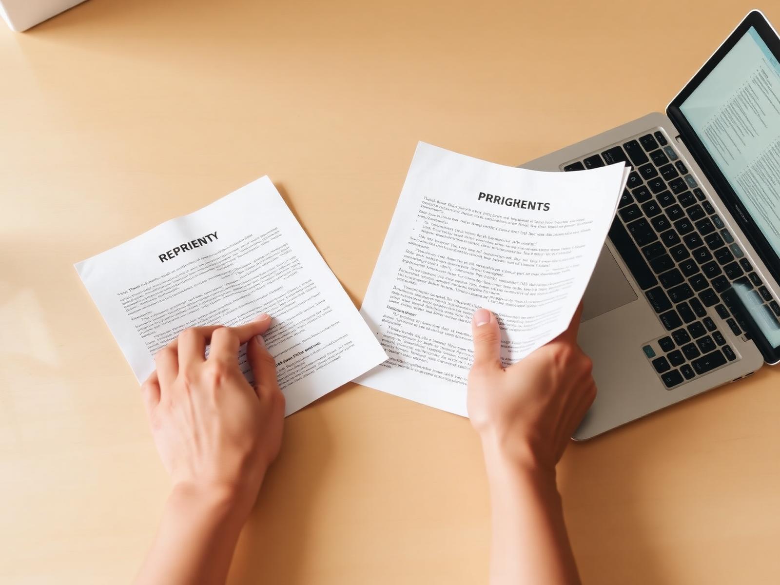 A closed laptop and printed security documents on a desk